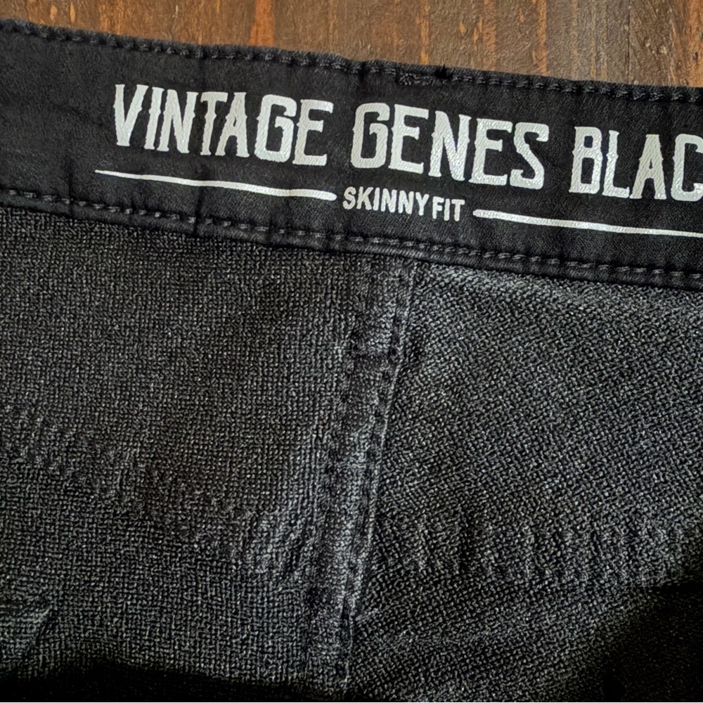 Vintage Genes Black Skinny Jeans 36x30 - Picture 2 of 8